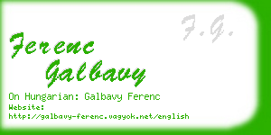 ferenc galbavy business card